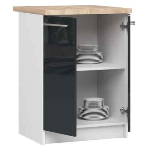 Szafka OLIWIA S60 2D + BLAT BIAŁA / GRAFIT POŁYSK