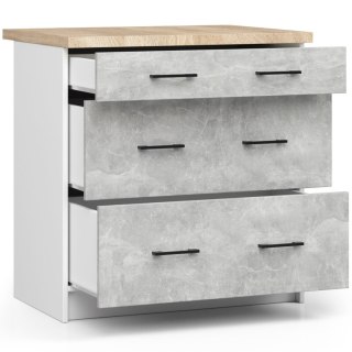 Szafka OLIWIA S80 3SZ + BLAT BIAŁA / BETON