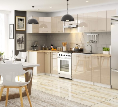 Szafka OLIWIA S80 3SZ + BLAT BIAŁA / CAPPUCCINO POŁYSK