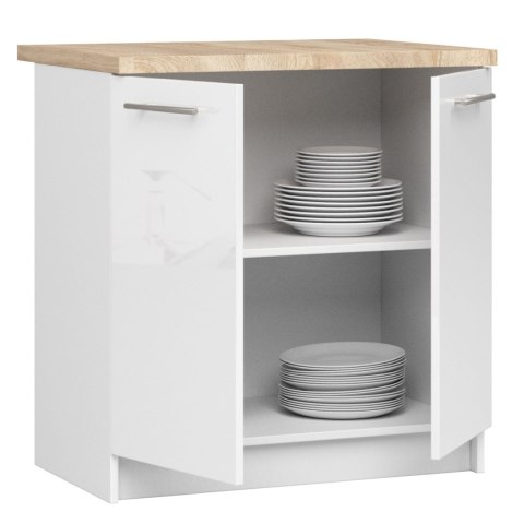 Szafka OLIWIA S80 + BLAT BIAŁA / BIAŁY POŁYSK