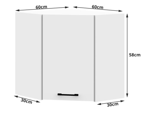 WISZĄCA SZAFKA KUCHENNA NAROŻNA OLIWIA W 60/60cm BIAŁA