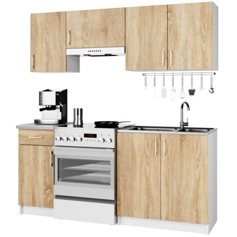 ZESTAW KUCHENY LIMA 1.8M BIAŁY/DĄB SONOMA
