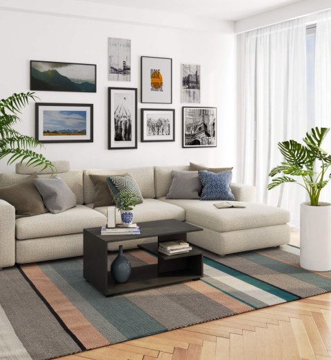 ŁAWA KAWOWA PIN GRAFIT SZARY