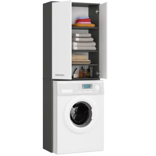 ŁAZIENKA FIN 180 SŁUPEK PRALKA PEŁNE 2D - SZARY / BIAŁY
