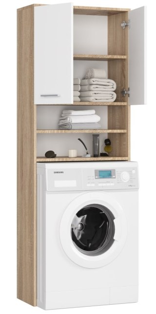 REGAŁ ŁAZIENKA FIN SŁUPEK 2D PRALKA SONOMA - BIAŁY