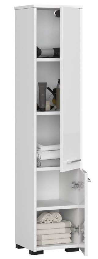 REGAŁ ŁAZIENKA FIN SŁUPEK 30 2D 140cm BIAŁY POŁYSK