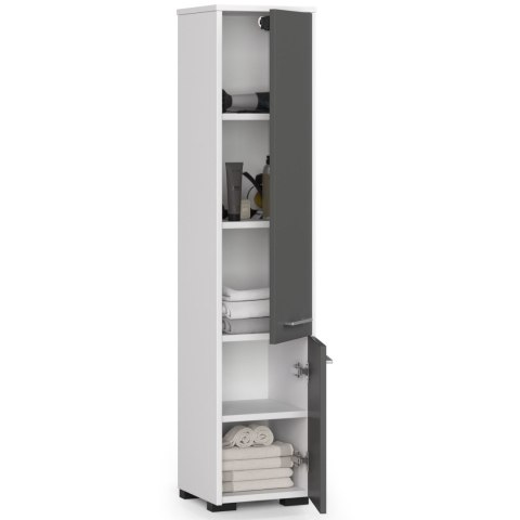 REGAŁ ŁAZIENKA FIN SŁUPEK 30 2D 140cm BIAŁY / SZARY