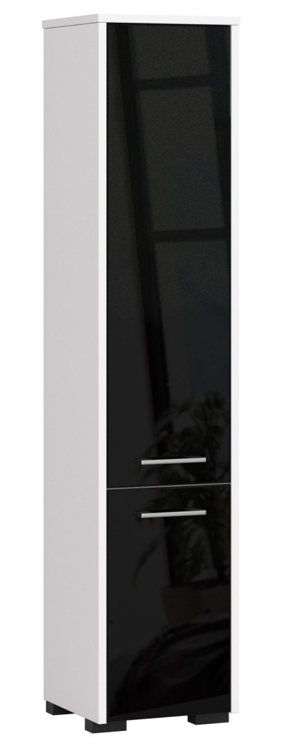 REGAŁ ŁAZIENKA FIN SŁUPEK 30 2D 140cm CZARNY POŁYSK