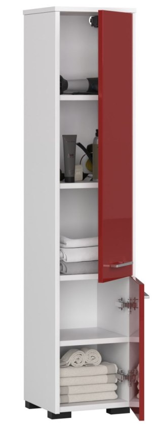 REGAŁ ŁAZIENKA FIN SŁUPEK 30 2D 140cm CZERWONY POŁYSK