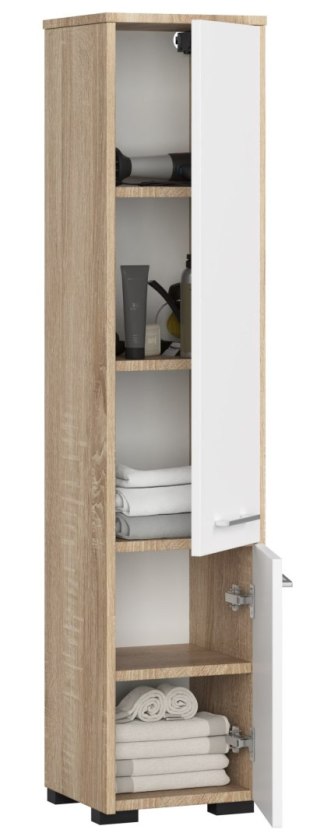 REGAŁ ŁAZIENKA FIN SŁUPEK 30 2D 140cm SONOMA / BIAŁY