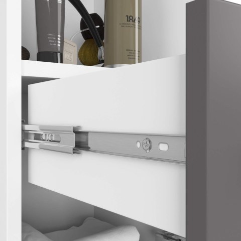 REGAŁ ŁAZIENKA FIN SŁUPEK 30 2D 1SZ 1W 140cm PK BIAŁY / SZARY