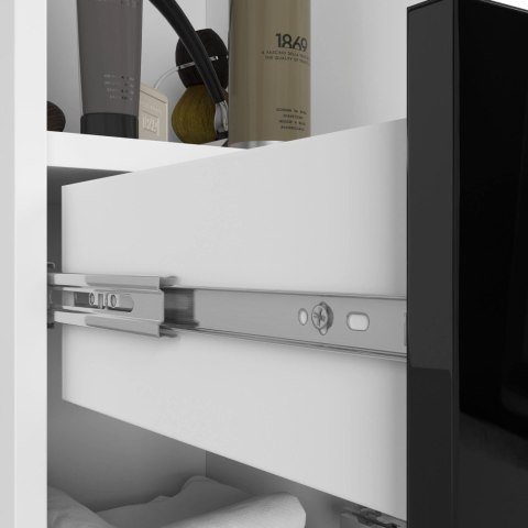 REGAŁ ŁAZIENKA FIN SŁUPEK 30 2D 1SZ 1W 140cm PK CZARNY POŁYSK