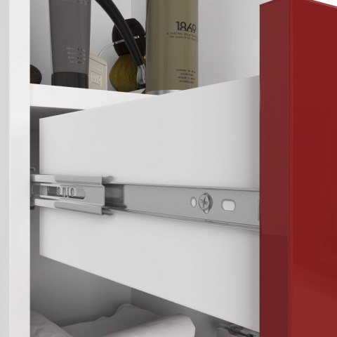 REGAŁ ŁAZIENKA FIN SŁUPEK 30 2D 1SZ 1W 140cm PK CZERWONY POŁYSK