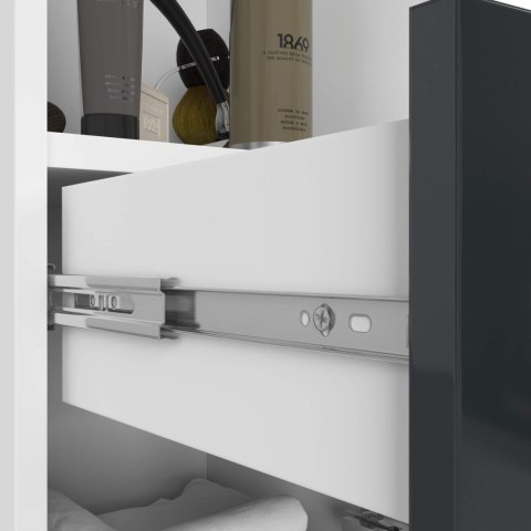 REGAŁ ŁAZIENKA FIN SŁUPEK 30 2D 1SZ 1W 140cm PK GRAFIT POŁYSK