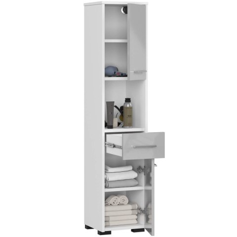 REGAŁ ŁAZIENKA FIN SŁUPEK 30 2D 1SZ 1W 140cm PK METALIK POŁYSK