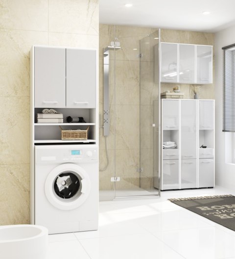 REGAŁ ŁAZIENKA FIN SŁUPEK 30 2D 1SZ 1W 140cm PK METALIK POŁYSK