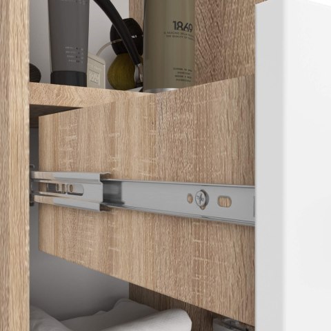 REGAŁ ŁAZIENKA FIN SŁUPEK 30 2D 1SZ 1W 140cm PK SONOMA / BIAŁY