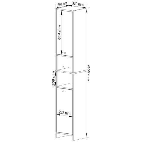REGAŁ ŁAZIENKOWY BETI 2D 2W BIAŁY