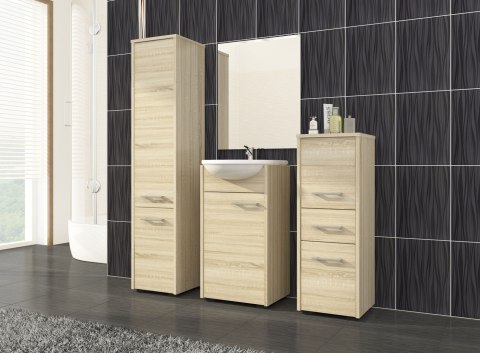 SŁUPEK REGAŁ ŁAZIENKOWY FIN 2 DRZWI DĄB SONOMA