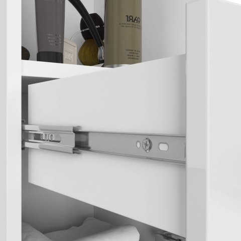 SŁUPEK REGAŁ ŁAZIENKOWY FIN 2D 1SZ 1W PK BIAŁY / BIAŁY POŁYSK