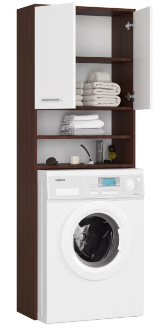 SŁUPEK REGAŁ ŁAZIENKOWY FIN NAD PRALKĘ WENGE / BIAŁY