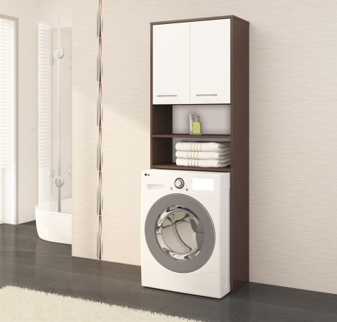 SŁUPEK REGAŁ ŁAZIENKOWY FIN NAD PRALKĘ WENGE / BIAŁY