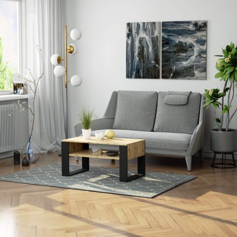 STOLIK KAWOWY DOMI DĄB ARTISAN / CZARNY