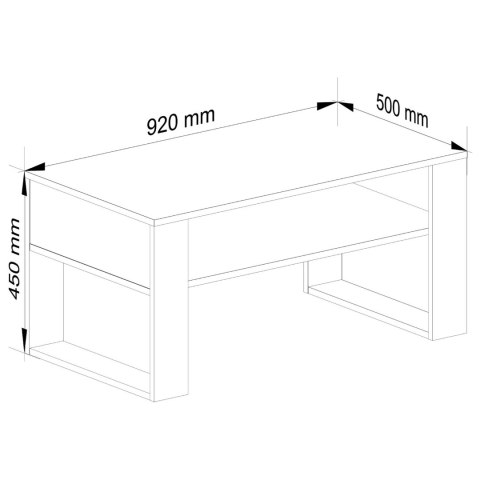 STOLIK KAWOWY DOMI DĄB CRAFT / CZARNY