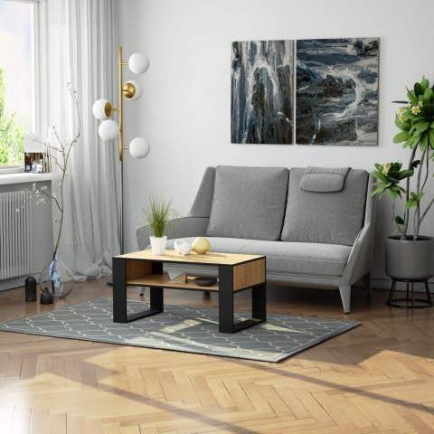 STOLIK KAWOWY DOMI DĄB CRAFT / CZARNY