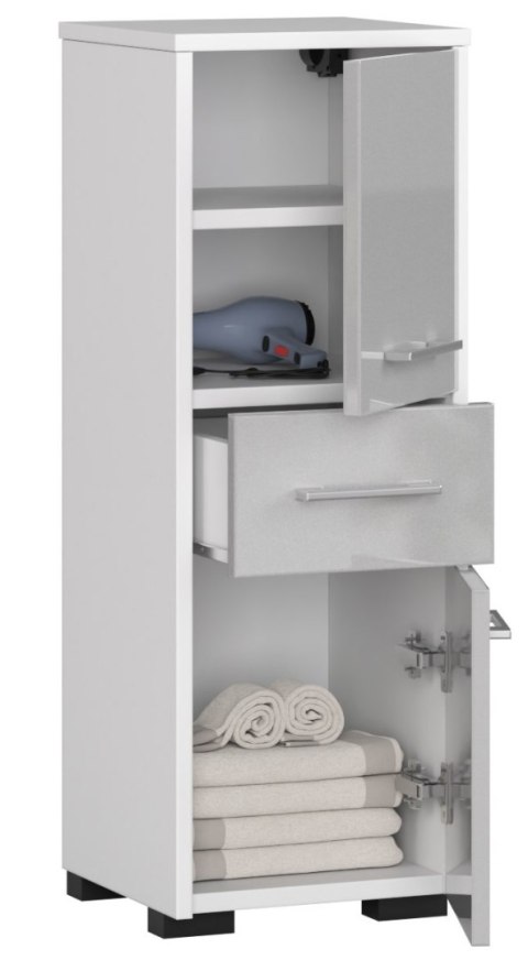 SZAFKA ŁAZIENKA FIN SŁUPEK 30 2D 1SZ 85cm METALIK POŁYSK