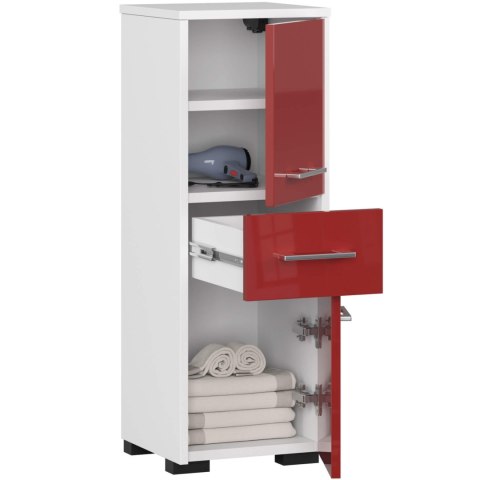 SZAFKA ŁAZIENKA FIN SŁUPEK 30 2D 1SZ 85cm PK CZERWONY POŁYSK