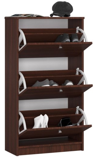Szafka na buty 3 uchylne drzwiczki 60 cm - wenge