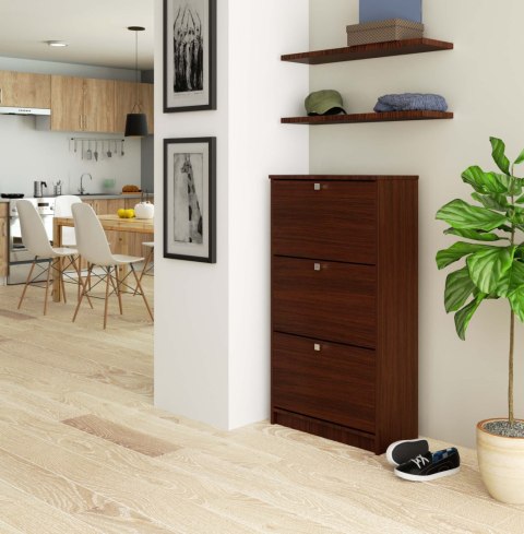 Szafka na buty 3 uchylne drzwiczki 60 cm - wenge