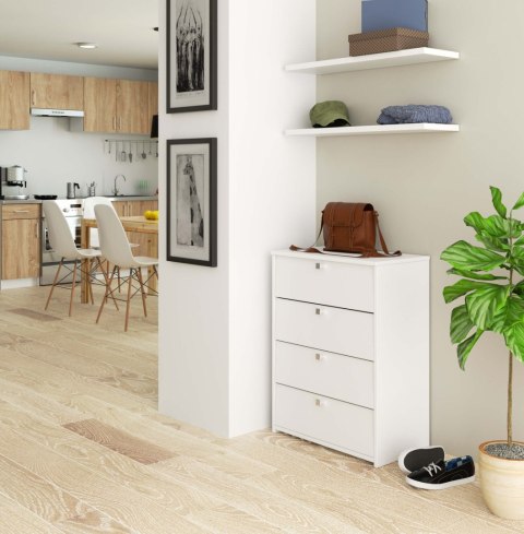 Szafka na buty 4 uchylne drzwiczki 60 cm - biała