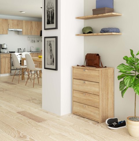 Szafka na buty 4 uchylne drzwiczki 60 cm - dąb sonoma