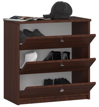 Szafka na buty MINI 3 uchylne drzwiczki 60 cm - wenge