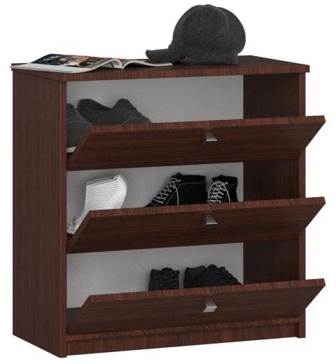 Szafka na buty MINI 3 uchylne drzwiczki 60 cm - wenge