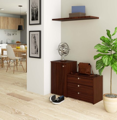Szafka na buty S16 z komodą 3 uchylne drzwiczki - wenge