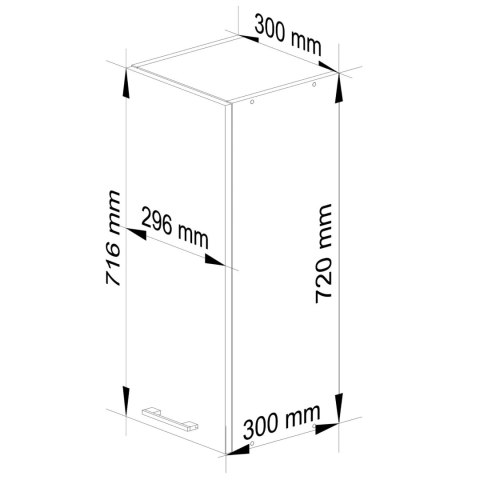 WISZĄCA SZAFKA KUCHENNA OLIWIA W 30cm BIAŁA-CZERWONY POŁYSK H720