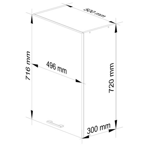 WISZĄCA SZAFKA KUCHENNA OLIWIA W 50cm BIAŁA-CZERWONY POŁYSK H720