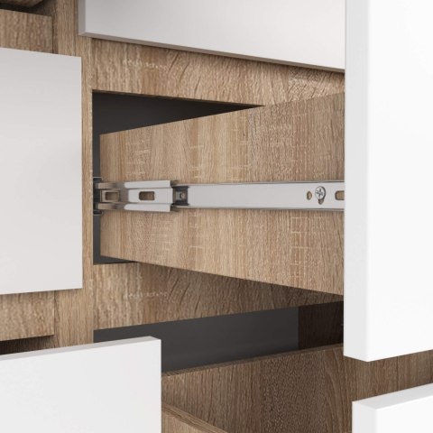 KOMODA K 120 cm 8 SZUFLAD PK SONOMA / BIAŁA