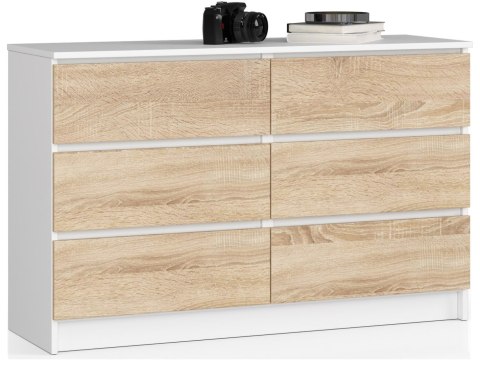 KOMODA K120 6SZ CLP PK BIAŁY / SONOMA