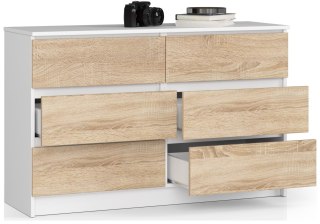 KOMODA K120 6SZ CLP PK BIAŁY / SONOMA