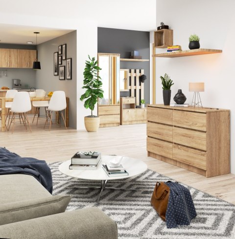 KOMODA K120 6SZ CLP PK DĄB SONOMA