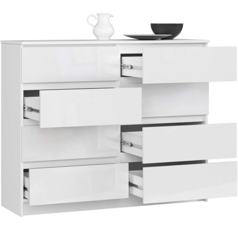 KOMODA K120 8SZ PK BIAŁA POŁYSK