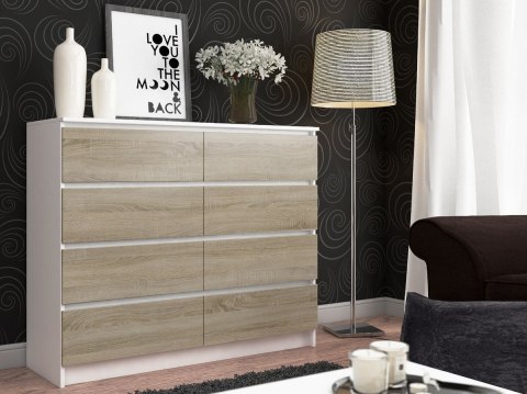 KOMODA K120 8SZ PK BIAŁA / SONOMA