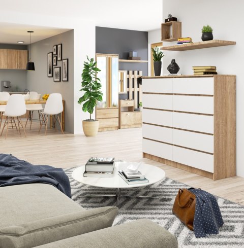 KOMODA K140 10SZ CLP PK DĄB SONOMA / BIAŁY