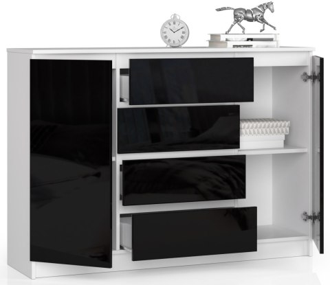 KOMODA K140 2D 4SZ CLP CZARNY POŁYSK