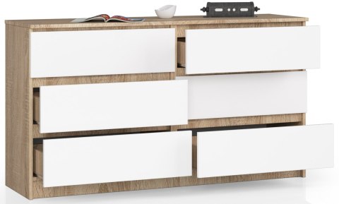 KOMODA K140 6SZ CLP DĄB SONOMA / BIAŁY