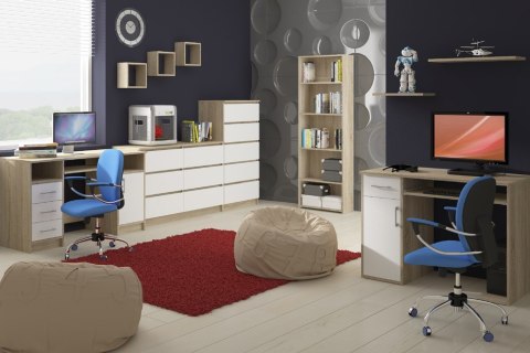 KOMODA K140 6SZ CLP DĄB SONOMA / BIAŁY